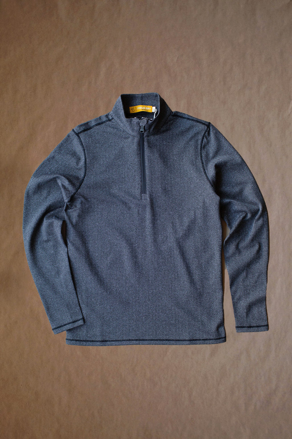 Palmer Performance 1/4 Zip - Charcoal Herringbone - Logo Overrun