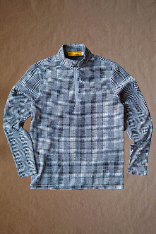 Palmer Doubleknit 1/4 Zip - Grey Glen Check