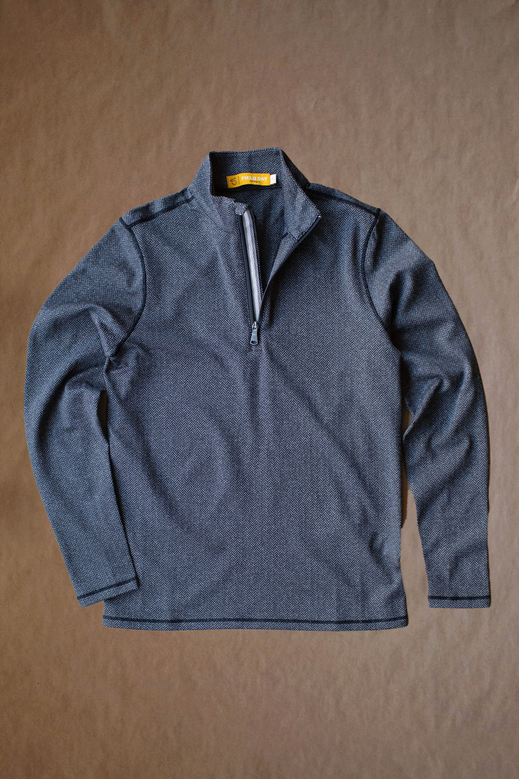 Palmer Performance 1/4 Zip - Charcoal Herringbone