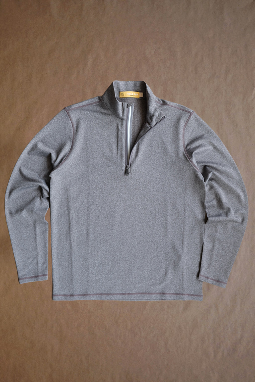Palmer Performance 1/4 Zip - Driftwood Tonal Herringbone