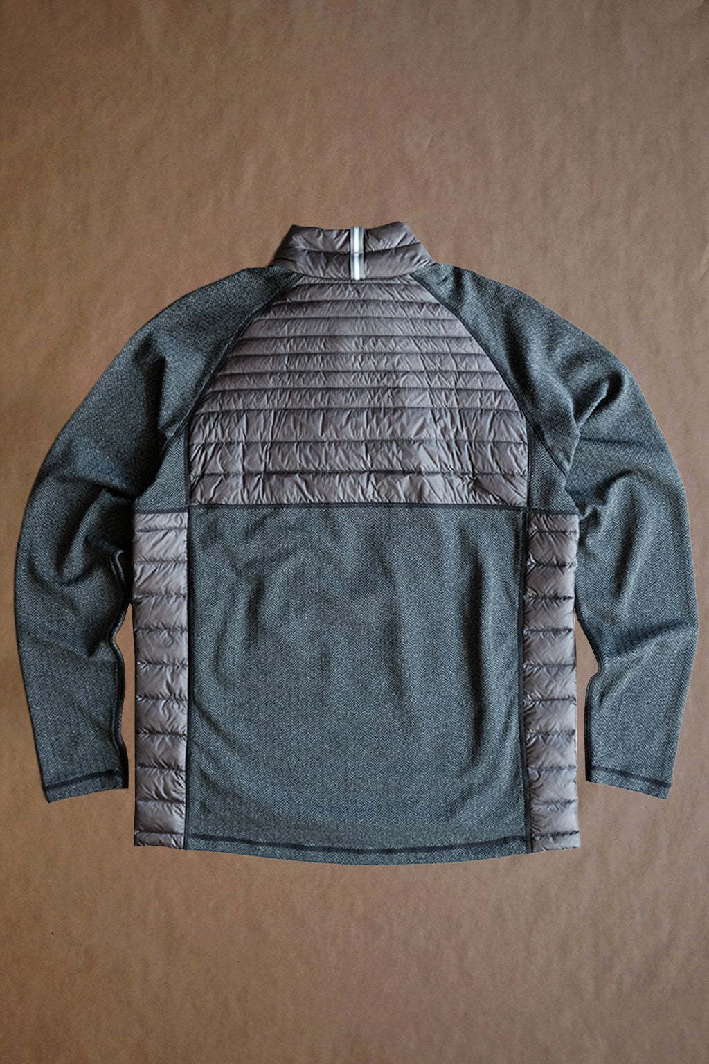 The Palmer Performance Down Pullover - Charcoal Herringbone