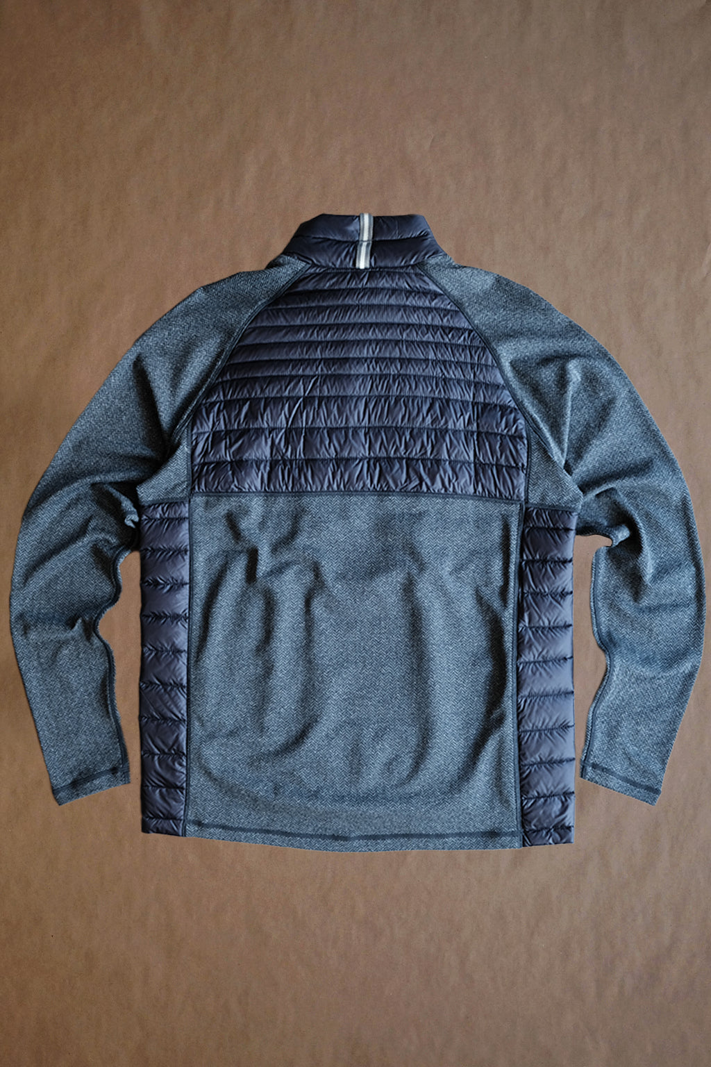 The Palmer Performance Down Pullover - Navy Herringbone