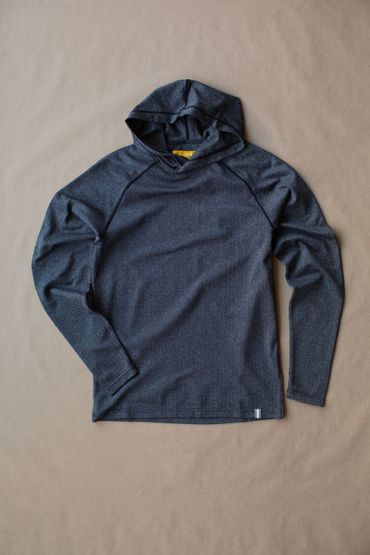 Palmer Performance Hoodie - Charcoal Herringbone