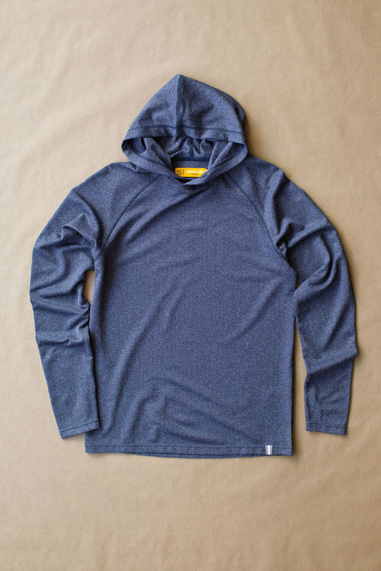 Palmer Performance Hoodie - Navy Herringbone