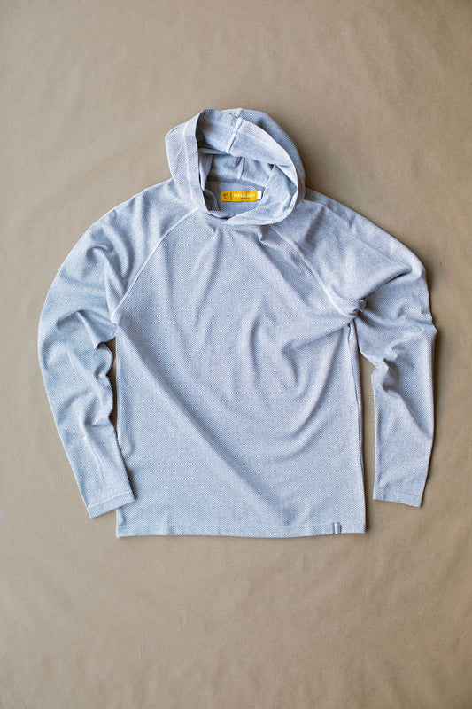 Palmer Performance Hoodie - White Herringbone