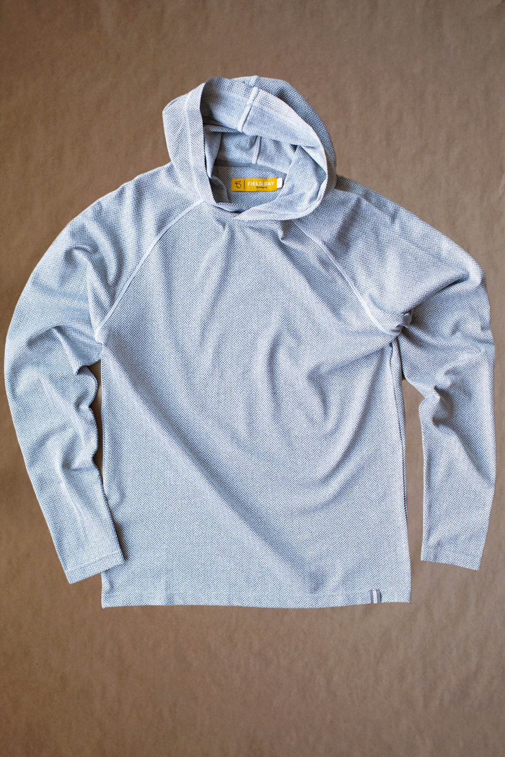 Palmer Performance Hoodie - White Herringbone - Sample