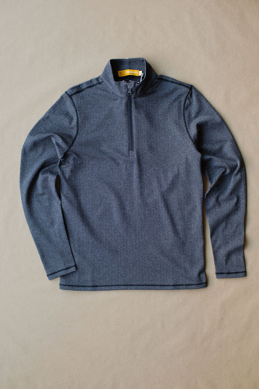 Palmer Performance 1/4 Zip - Charcoal Herringbone