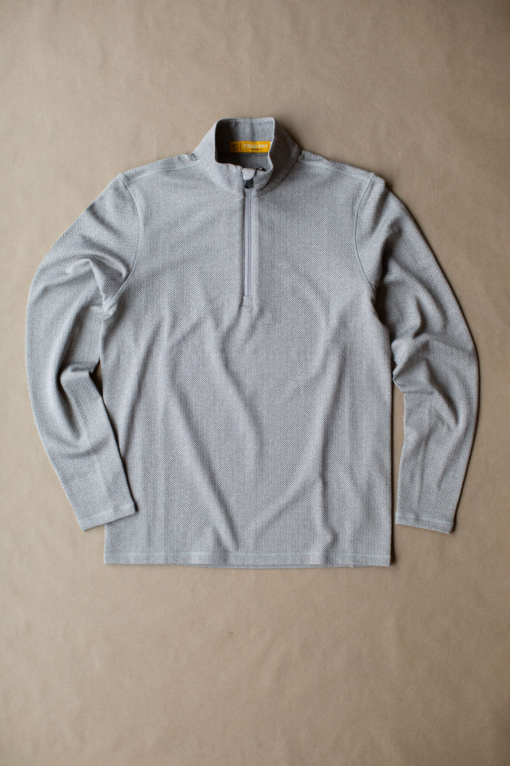 Palmer Performance 1/4 Zip - Fawn Herringbone - Sample