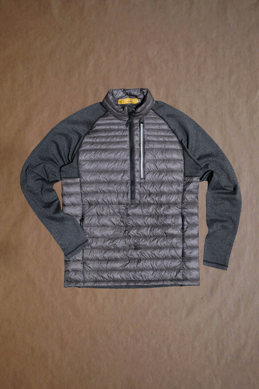 Palmer Performance Down Pullover - Charcoal Herringbone