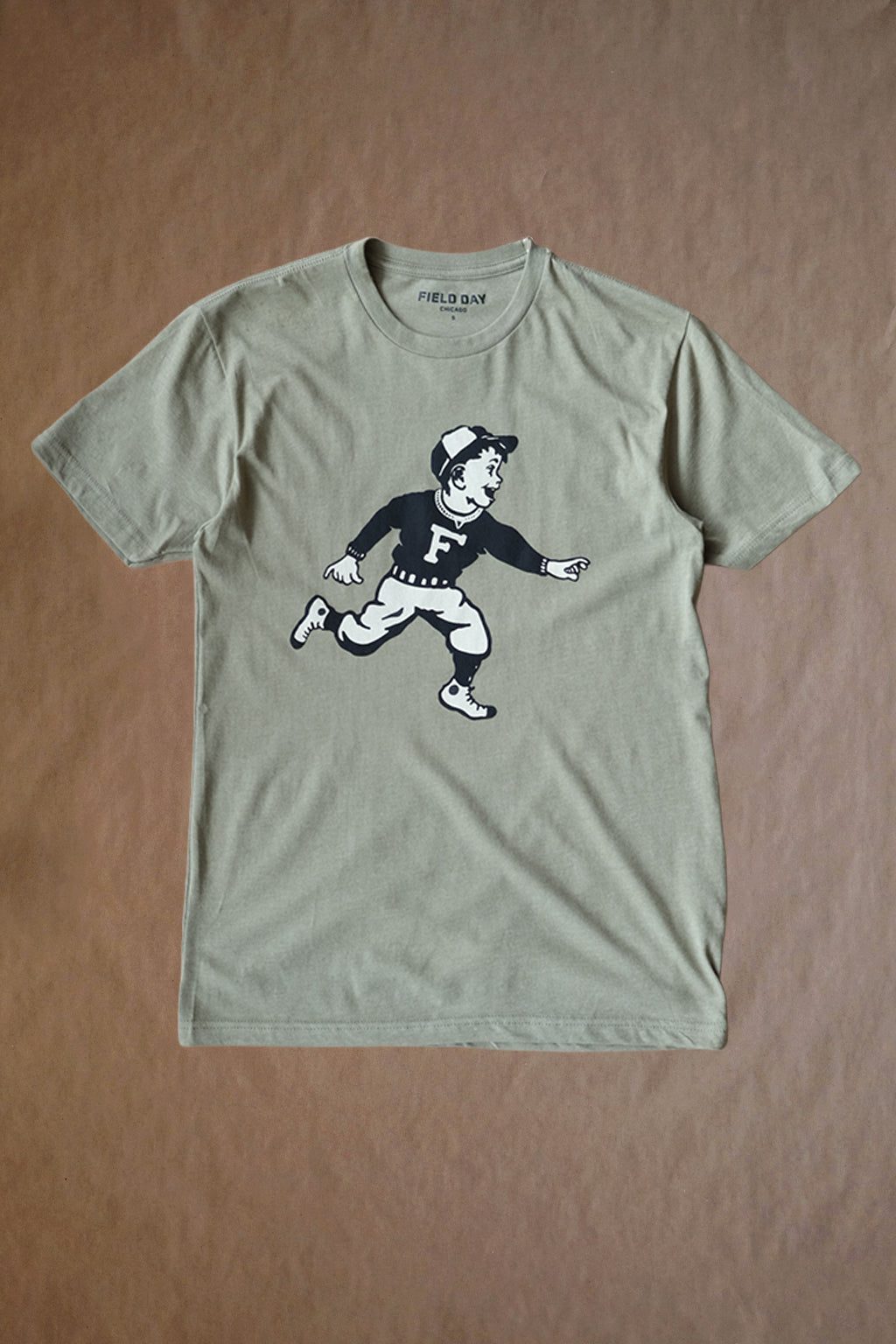 Run Boy Tee - Olive Heather
