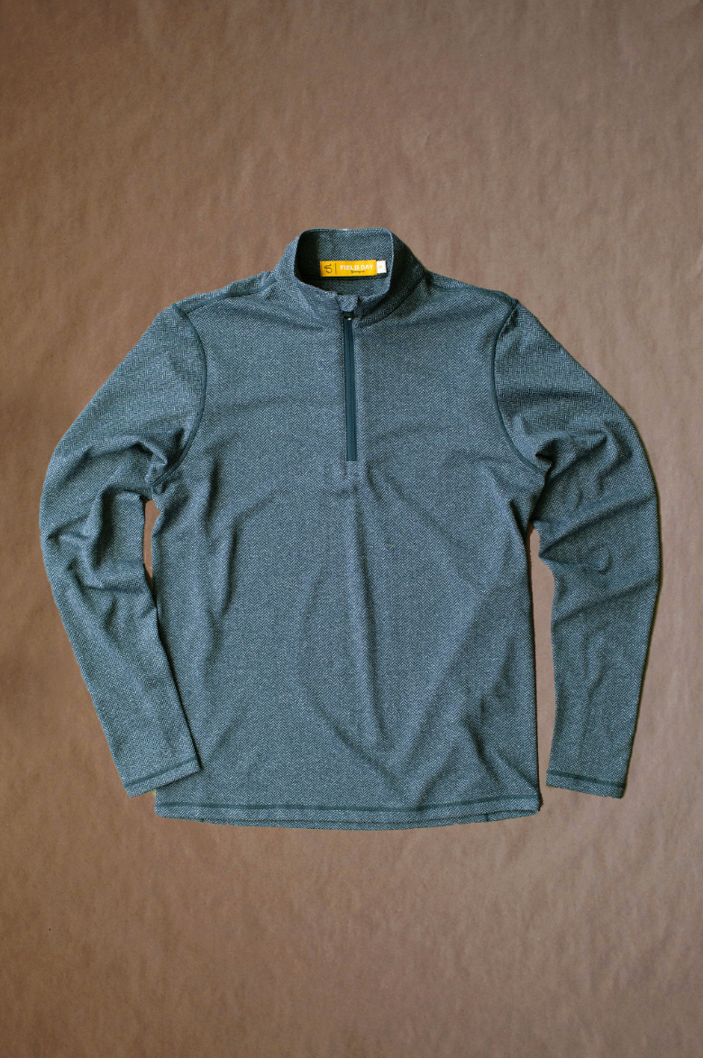 Palmer Performance 1/4 Zip - Fern Herringbone - Logo Overrun