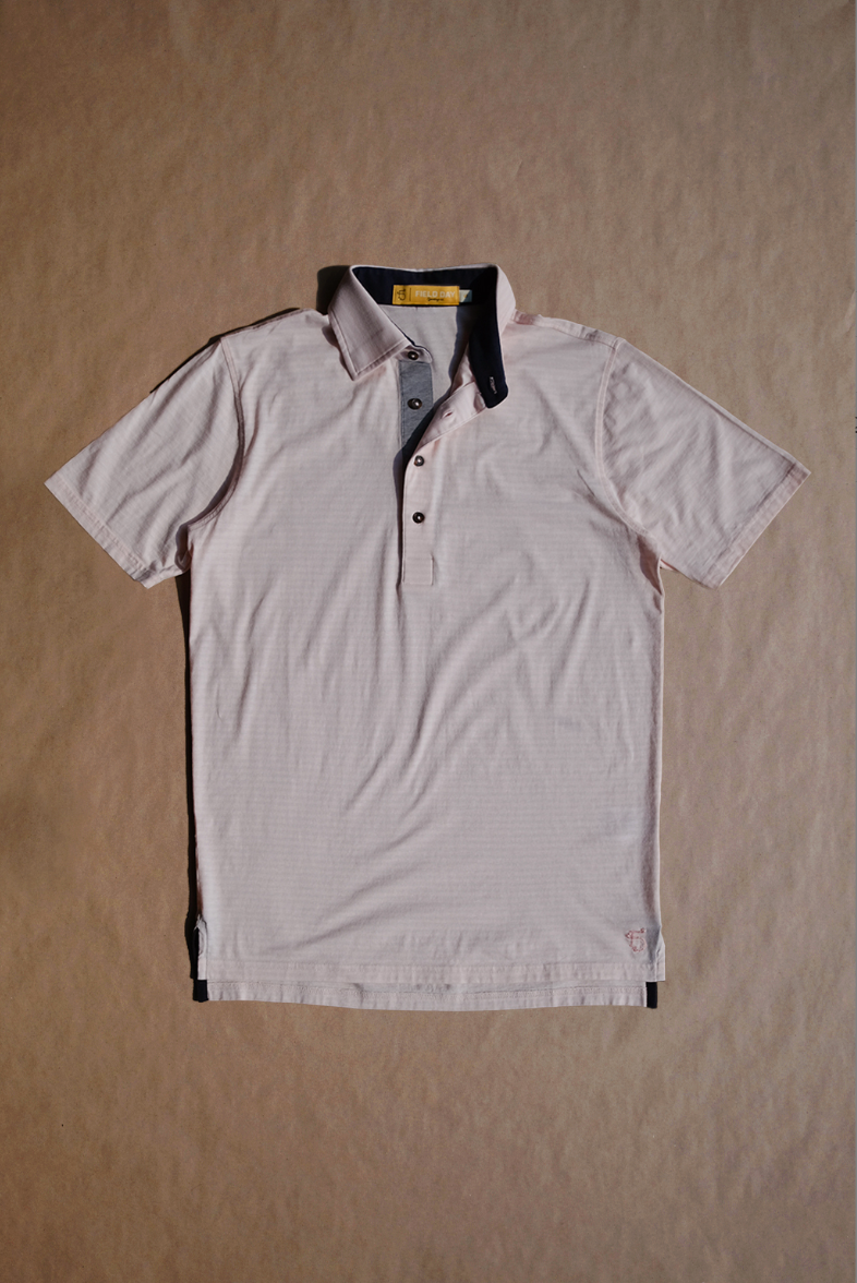 John 4 Button Polo - Daley Tonal Stripe