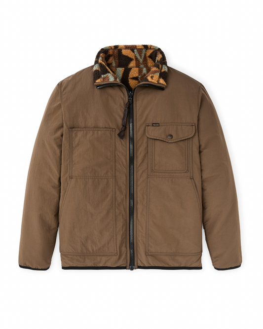 Reversible Pile Fleece Jacket - Brown