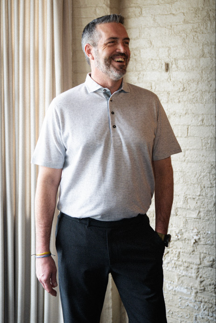 Fessenden Polo - Light Grey Heather Houndstooth