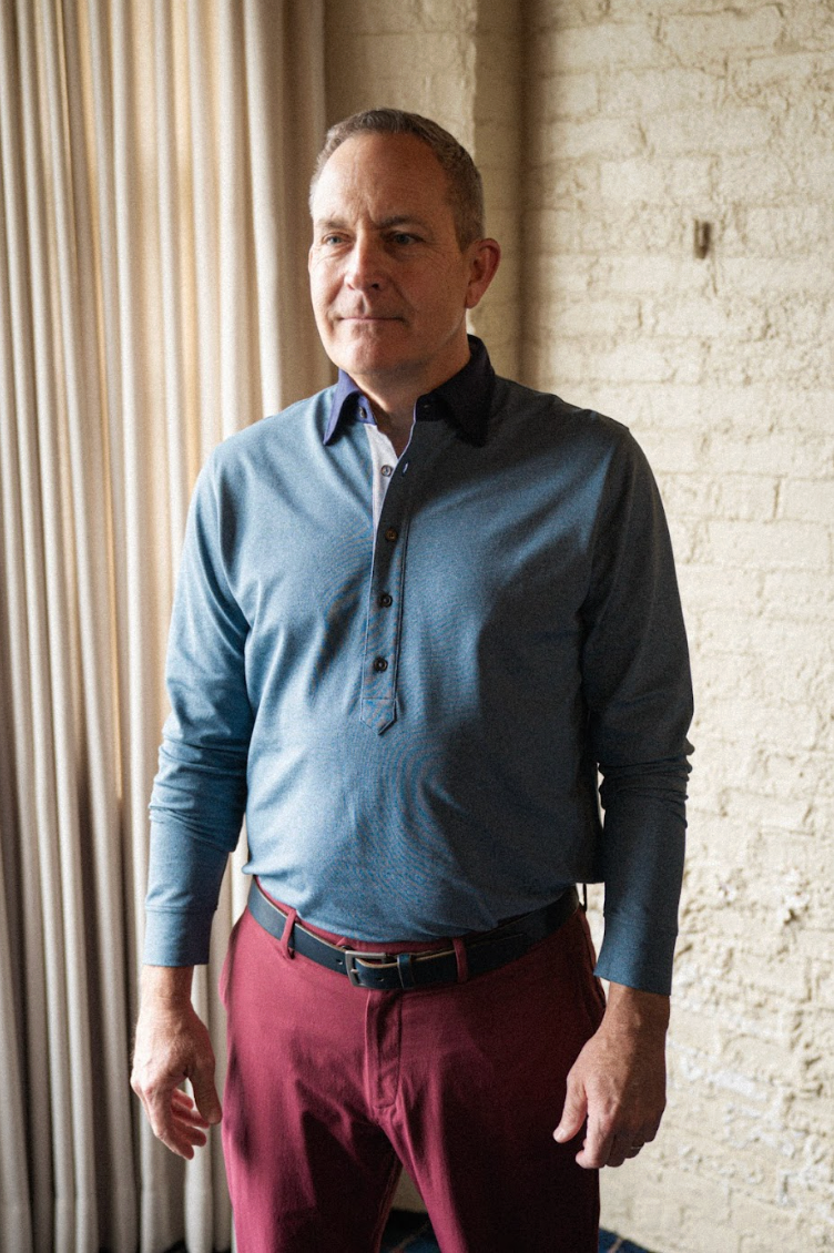 Ford 5 Button Long Sleeve Polo - Pier