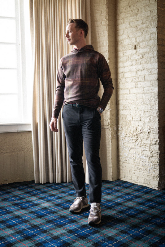 Dunbar Hoodie - Walnut Multi Check
