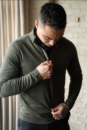 Dunbar 1/4 Zip - Field Glen Check