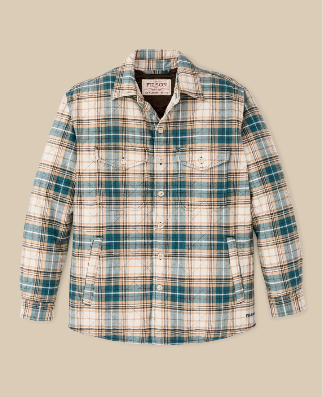 Insulated Flannel Jac-Shirt - Teal/Khaki Plaid