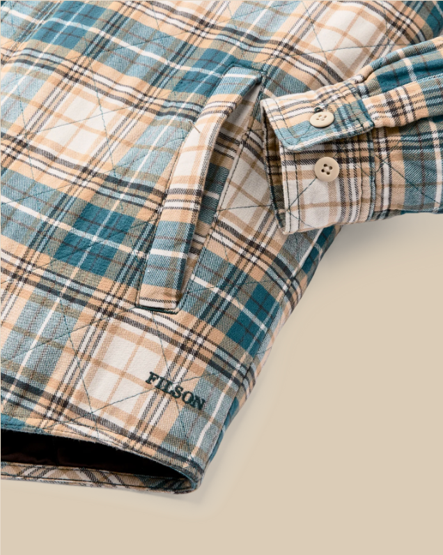 Insulated Flannel Jac-Shirt - Teal/Khaki Plaid