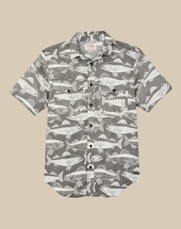 Twin Lakes Short Sleeve Sport Shirt - Beluga/Print