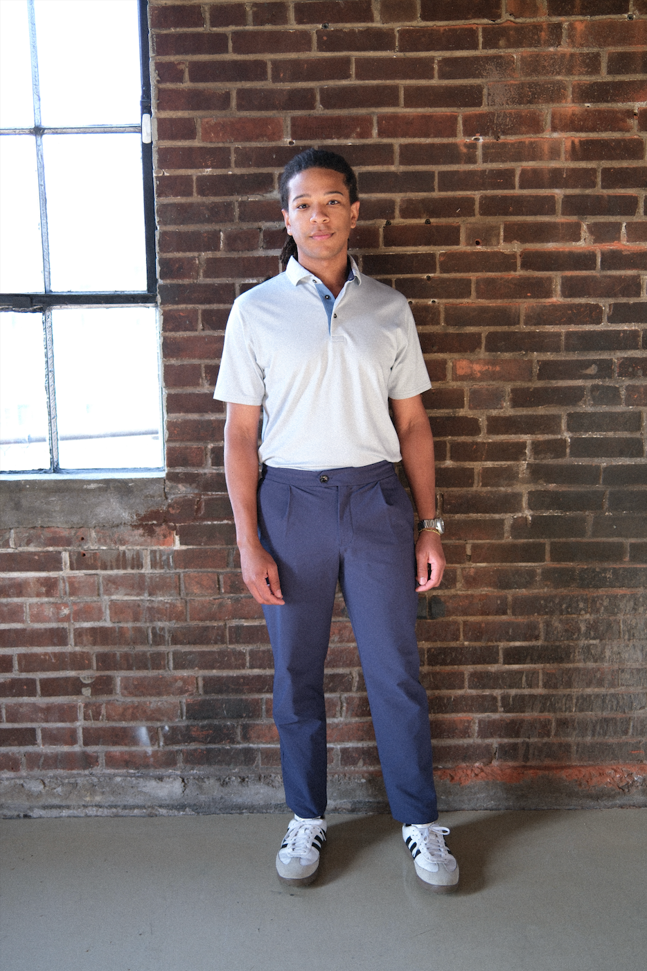 Mettille Performance Polo - Burnham / White Step