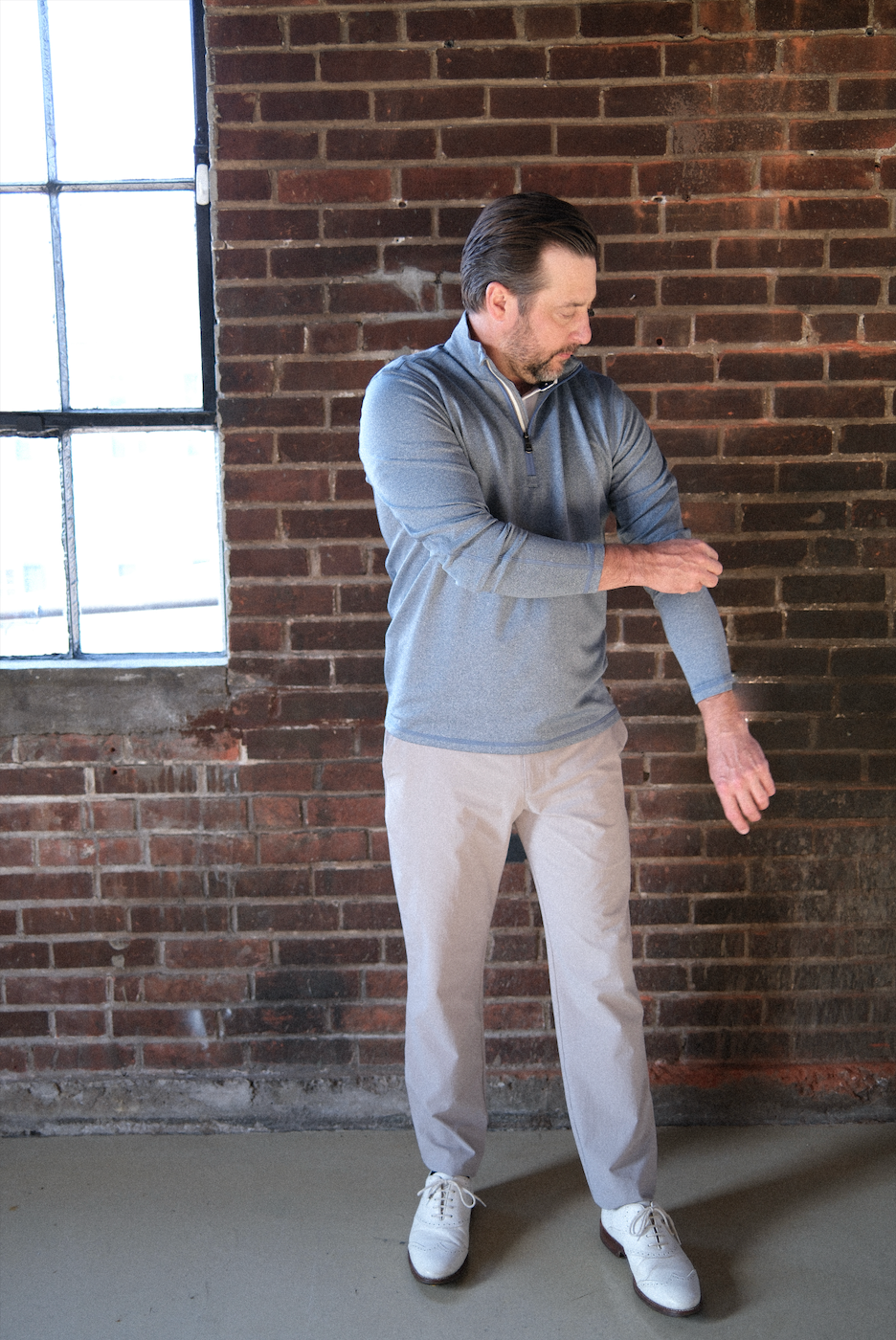 Palmer Performance 1/4 Zip - Shedd Herringbone