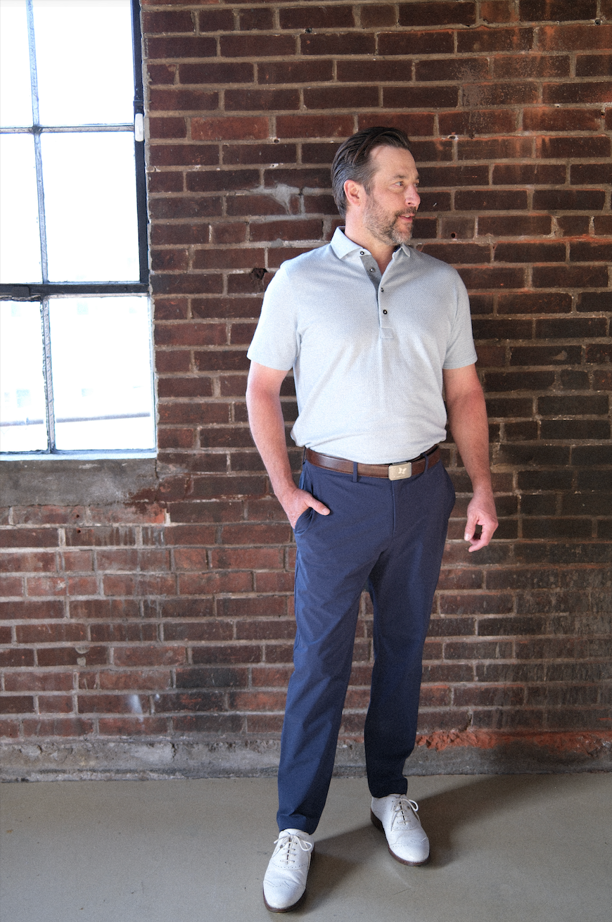 The Fessenden Polo - Burnham Heather Tonal Houndstooth