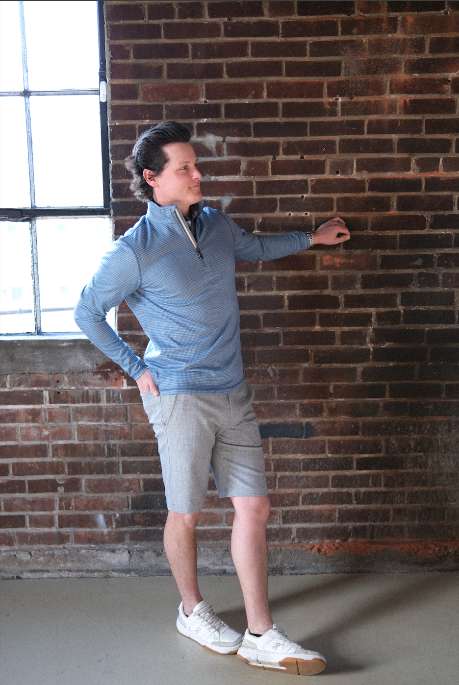 Dunbar 1/4 Zip - Burnham Heather Tonal Houndstooth