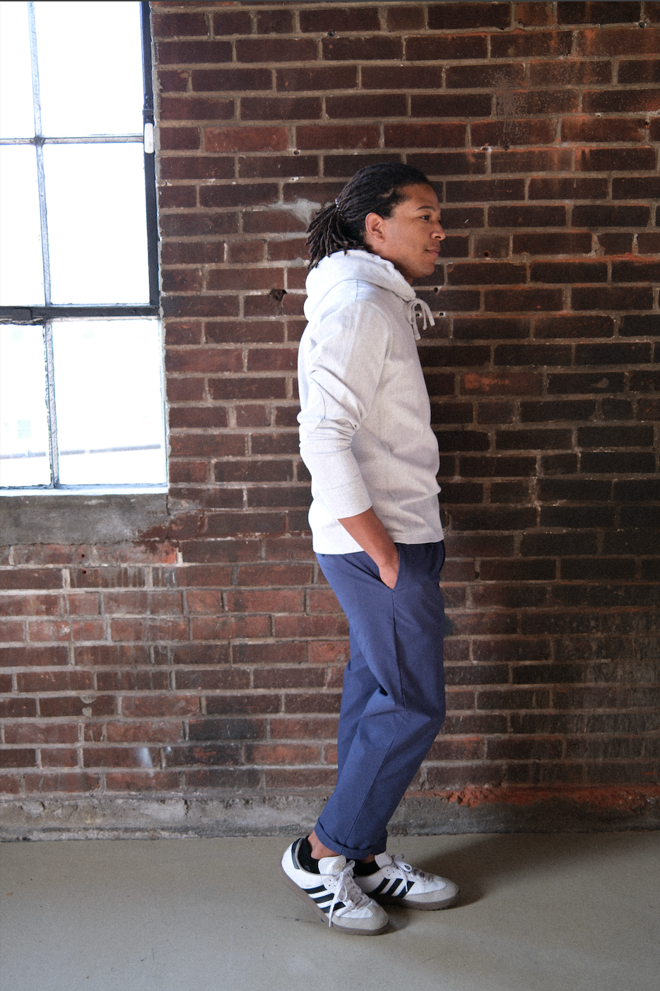 Wray Hoodie - Dove Heather Herringbone