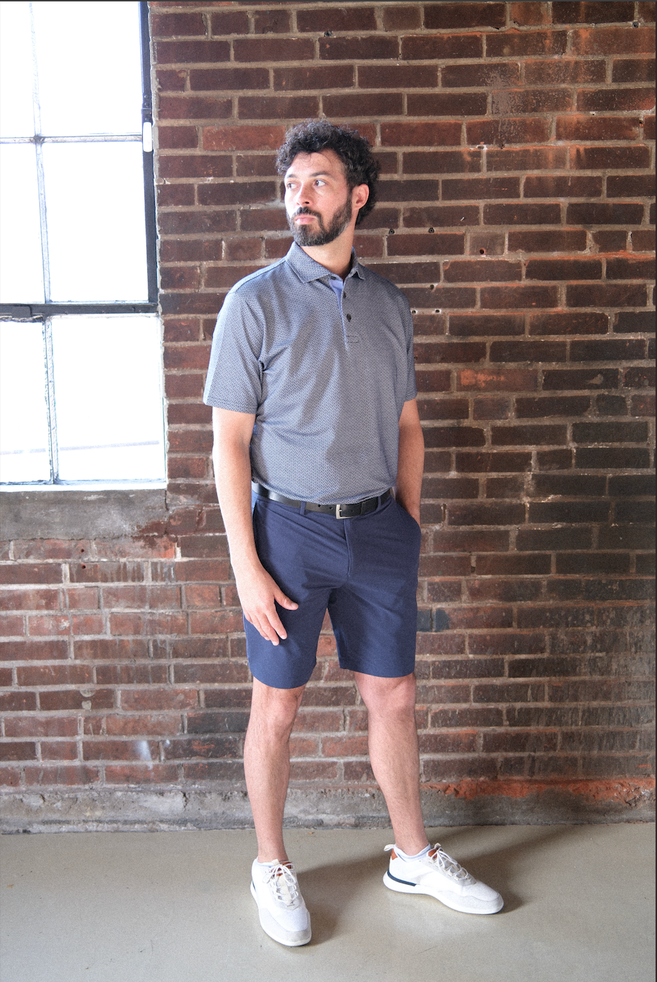 Mettille Performance Polo - Navy Geo