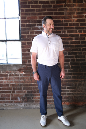 Francis 4 Button Pocket Polo - White