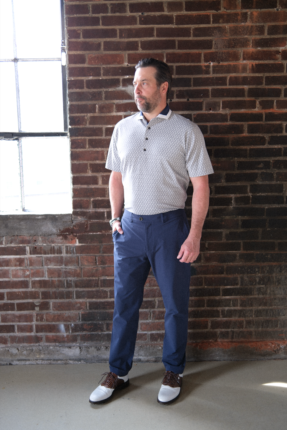 The Dunne Performance Polo - Lt. Grey Heather Albatross