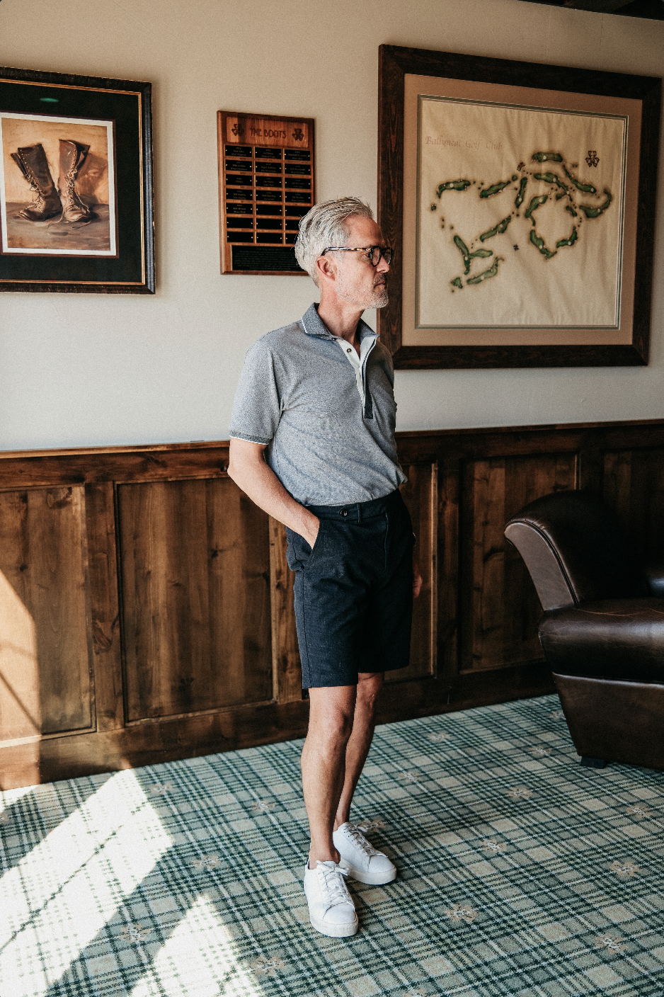 Varner Performance Pique Polo - Lt. Grey/Charcoal Heather