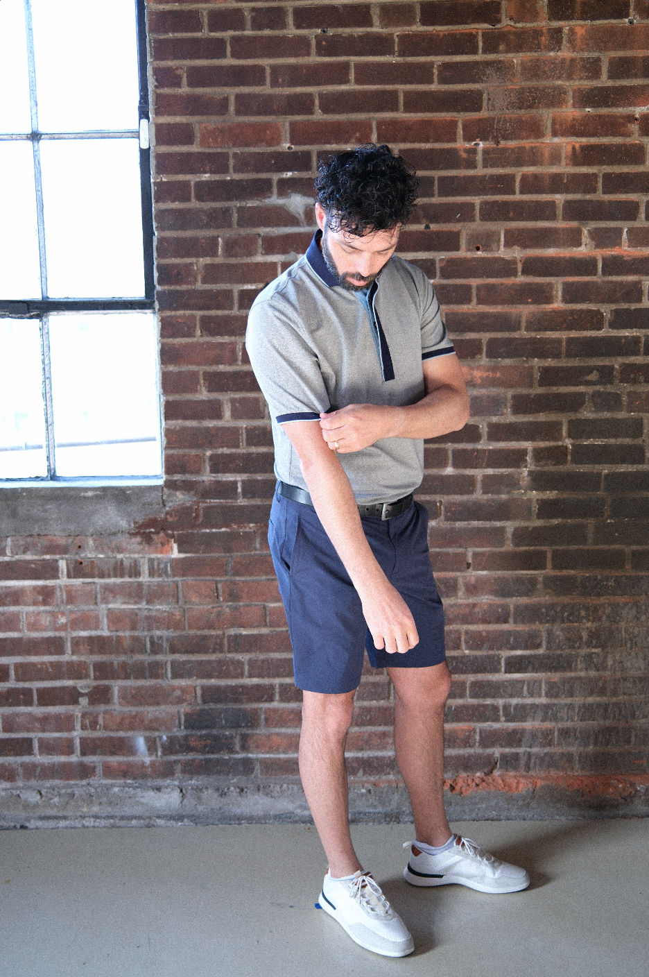Varner Performance Pique Polo - Lt. Grey Heather