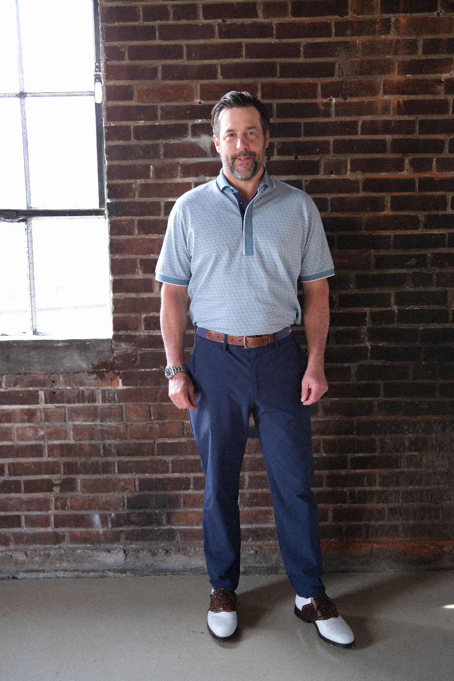 Varner Performance Pique Polo - Burnham Heather/Shedd Print