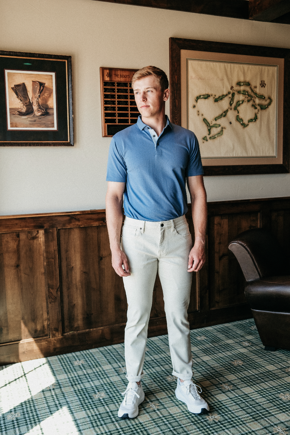 Mettille Performance Polo - Shedd Herringbone