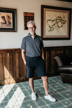 Cafferty Performance Jacquard Polo - Charcoal Heather Houndstooth