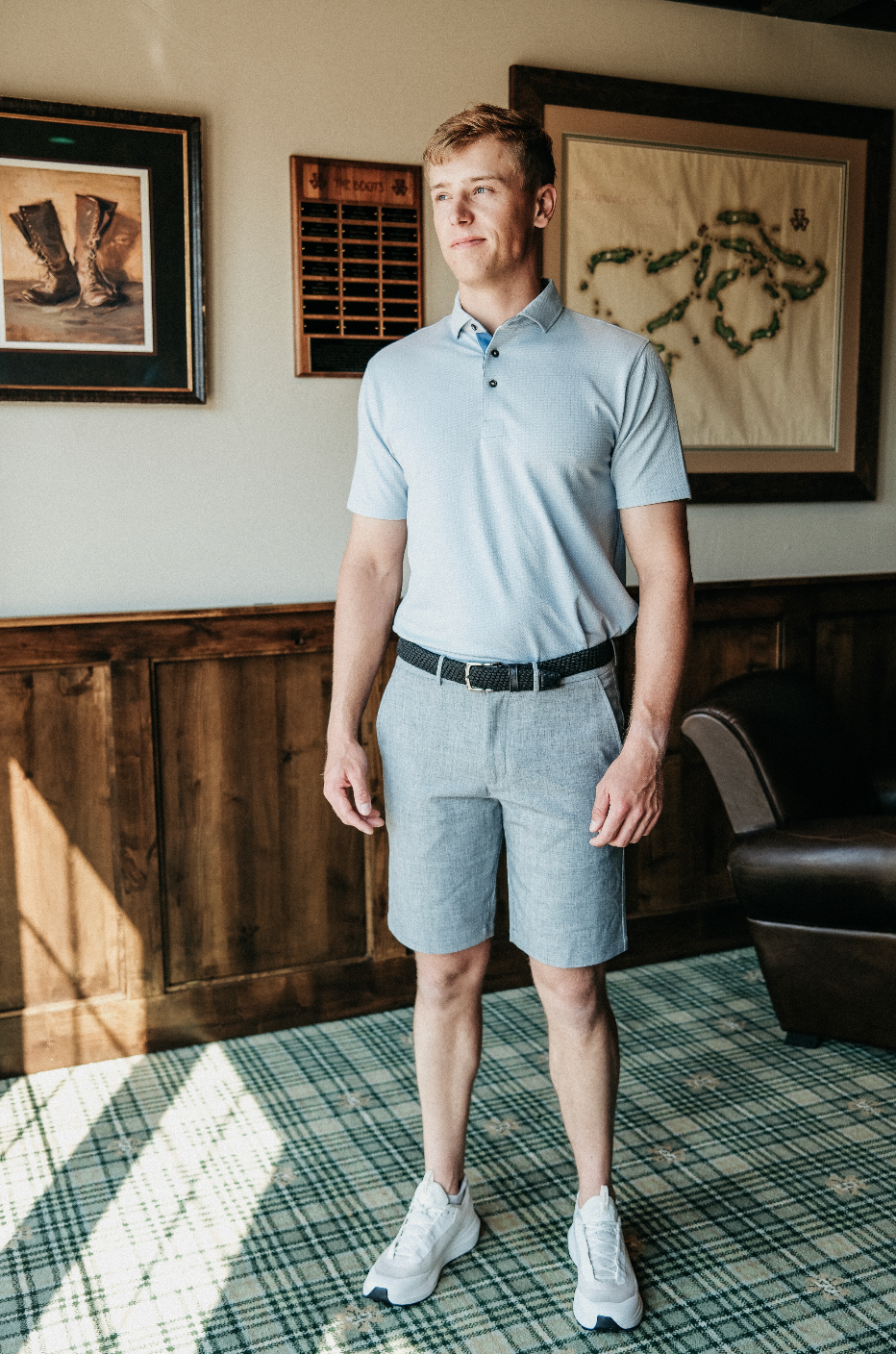 Cafferty Performance Jacquard Polo - Burnham Houndstooth
