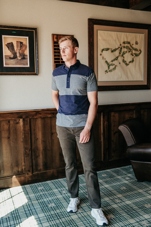 Hatteberg Polo - Navy/Lt. Grey Heather