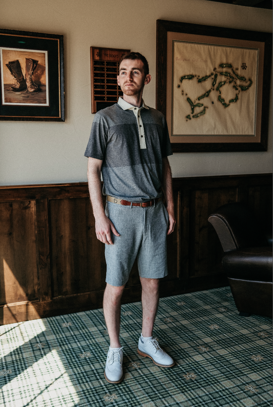 Hatteberg Polo - Lt. Grey Heather/Charcoal