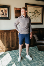 The Palmer Performance Hoodie - Redline Tonal Herringbone
