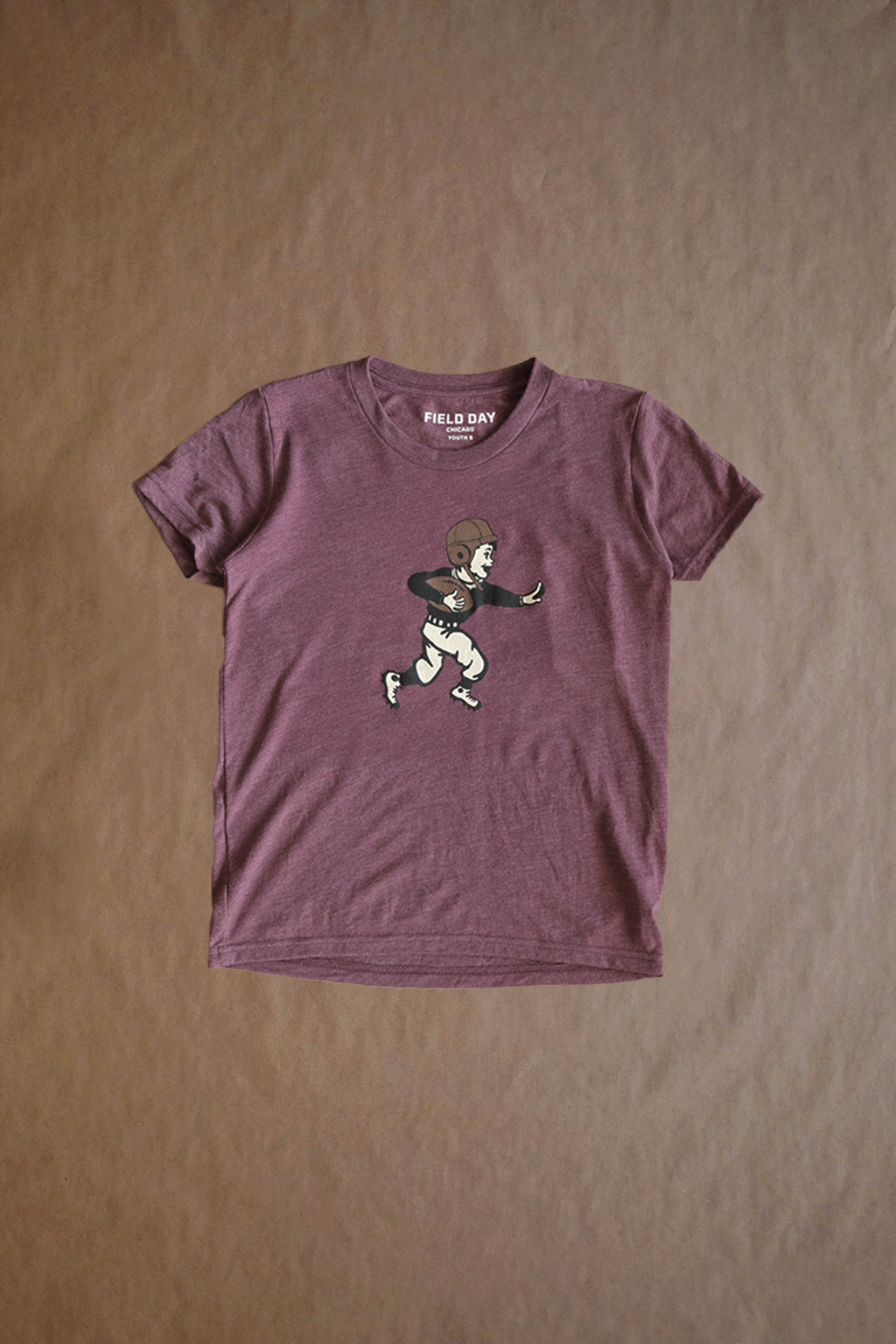 Youth Retro Goal Line Tee - Maroon Heather