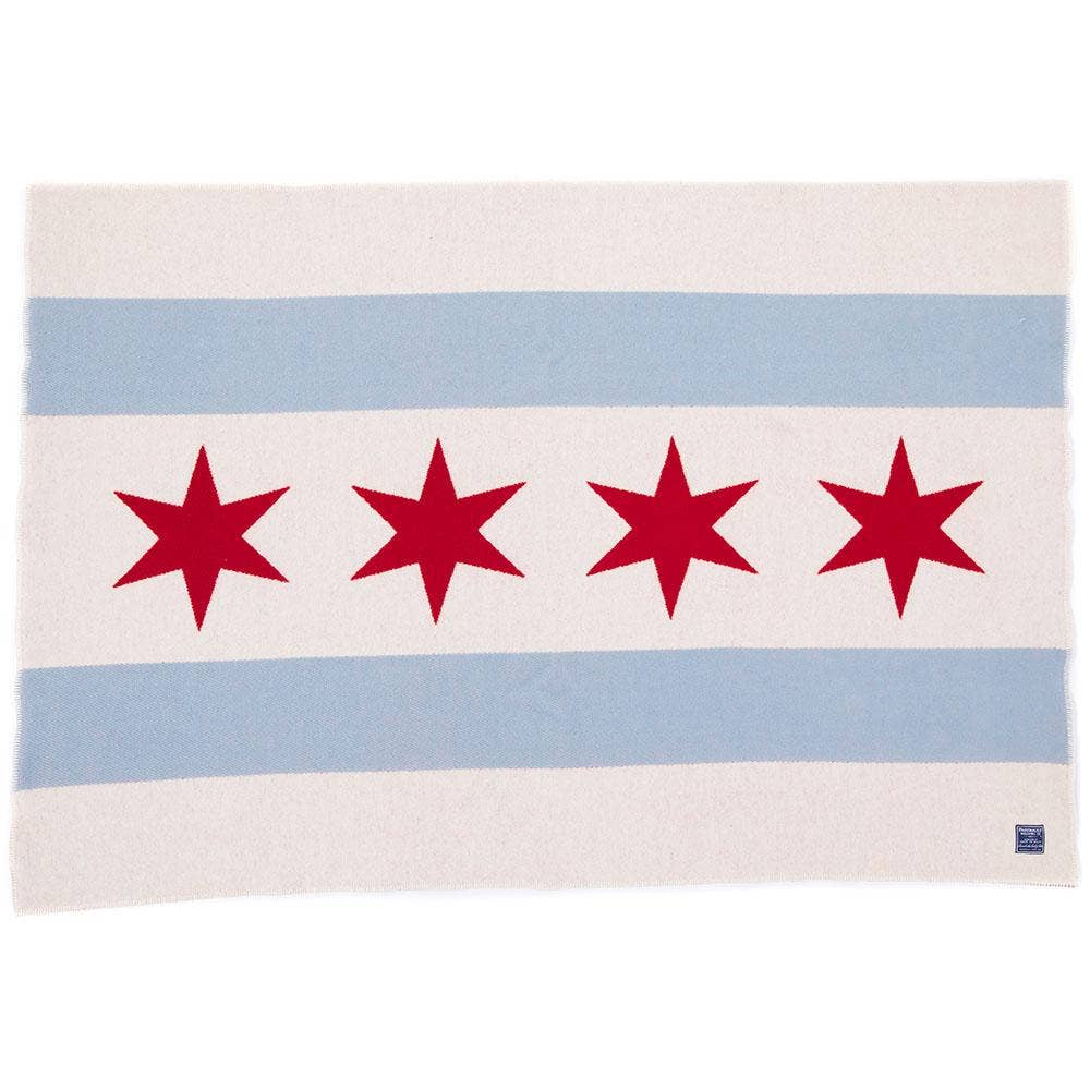 Chicago Flag Wool Throw: Chicago Flag