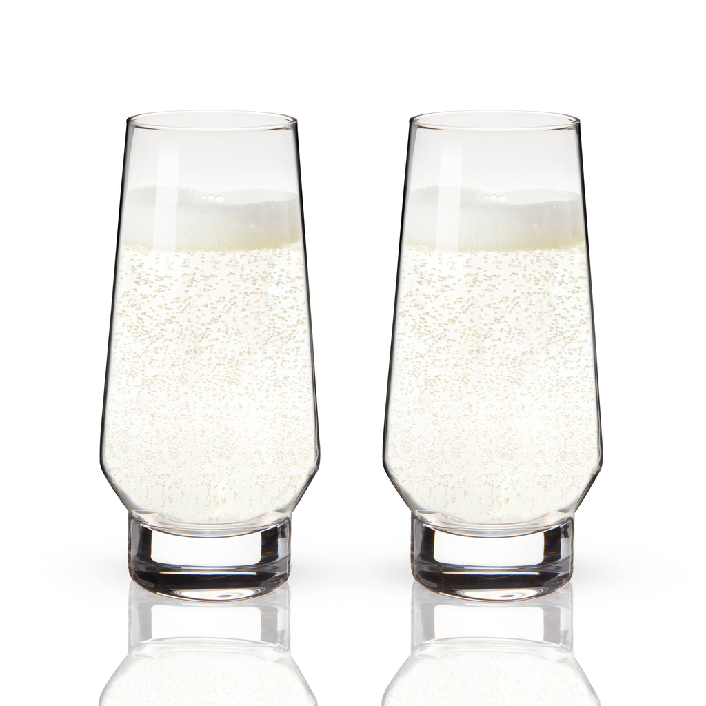 Raye™ Weighted Stemless Crystal Champagne Flutes - Set of 2
