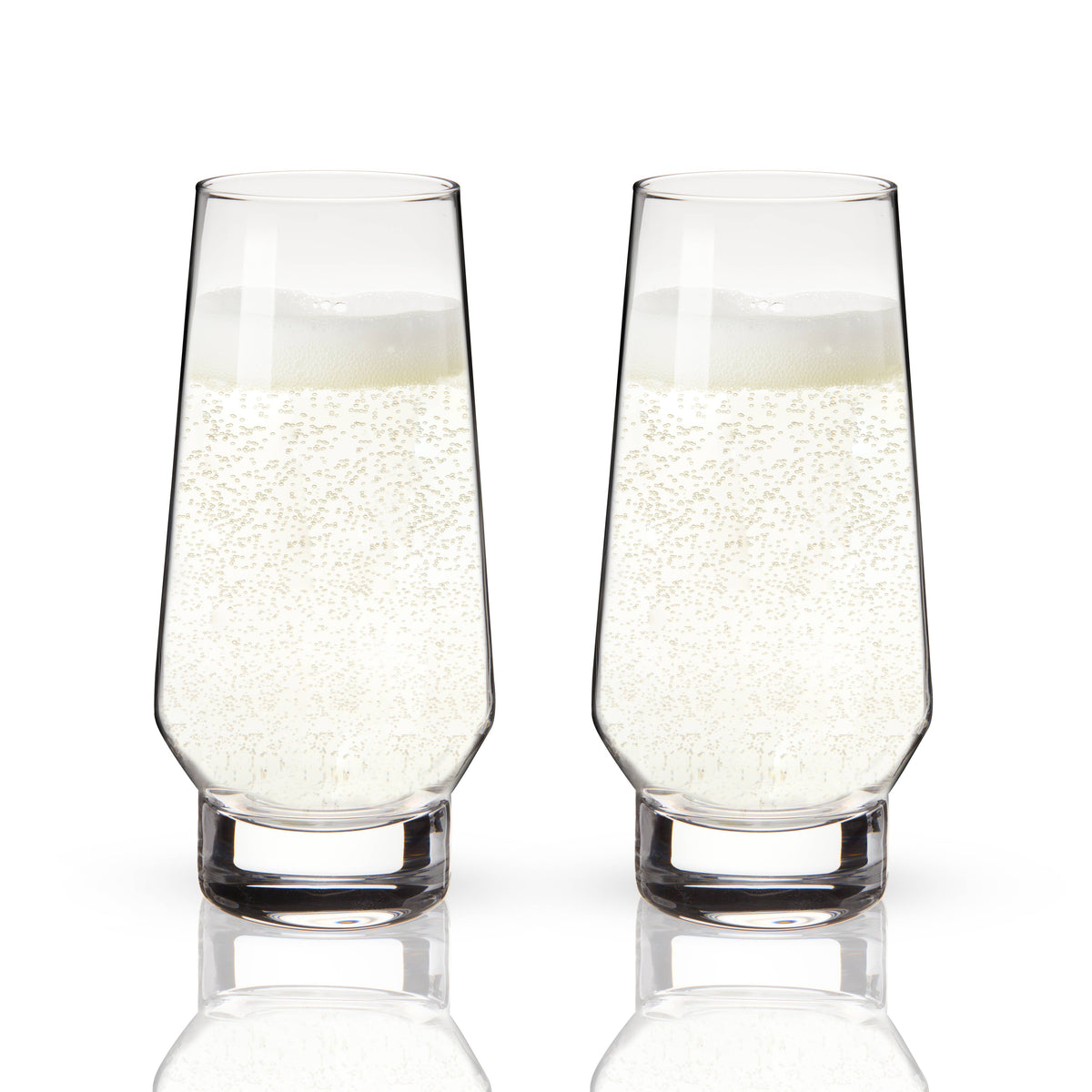 Raye™ Weighted Stemless Crystal Champagne Flutes - Set of 2