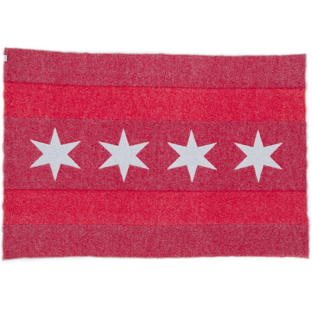 Chicago Flag Wool Throw: Chicago Flag