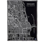 Chicago Map Wool Throw: Chicago
