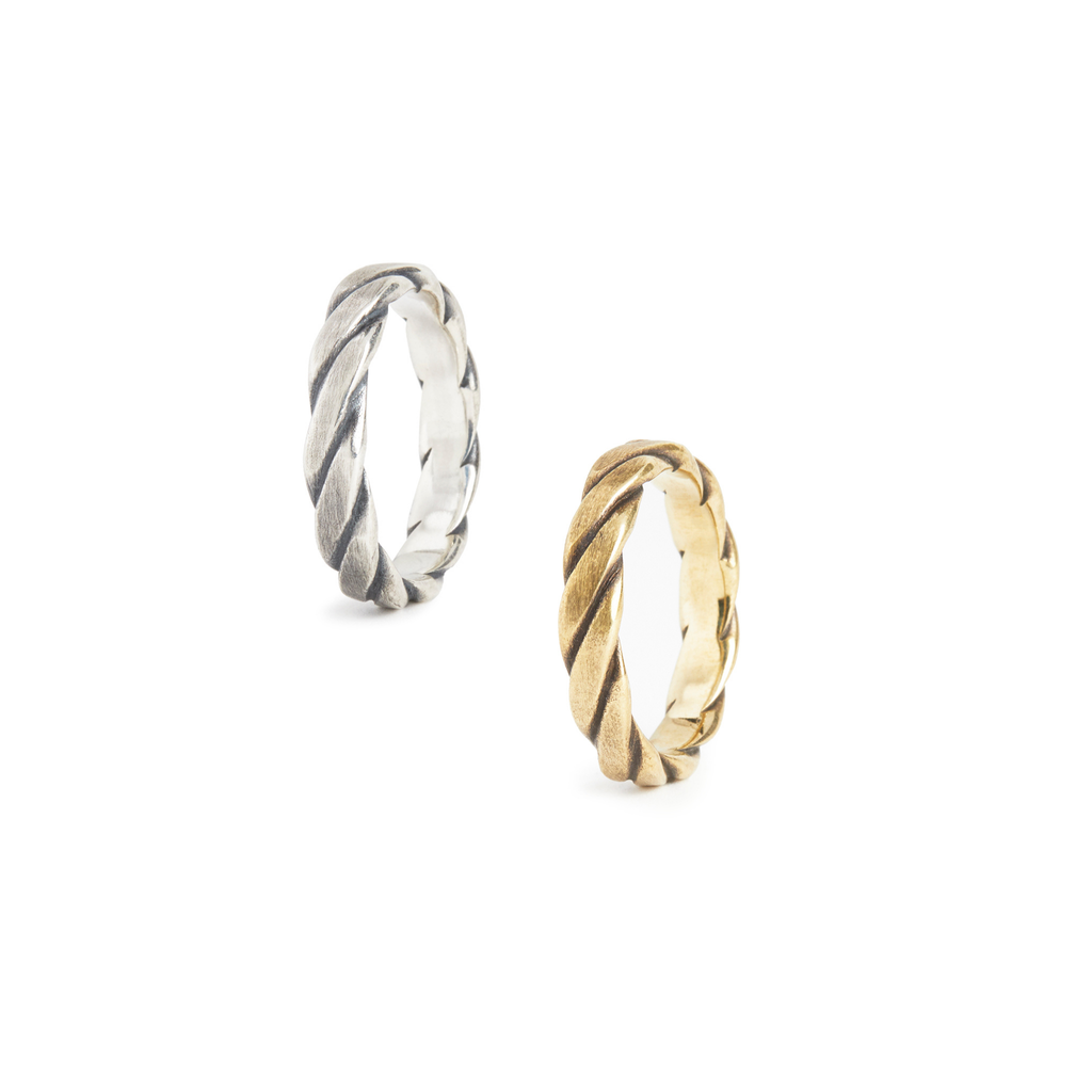 Plait Ring: Sterling Silver / Work Patina / 10