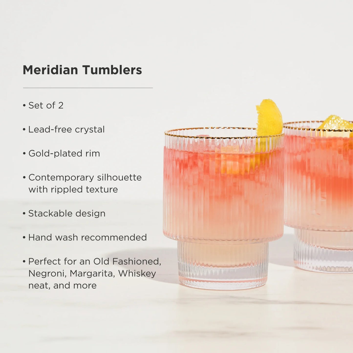 Meridian Ripple D.O.F. Tumbler Set of 2