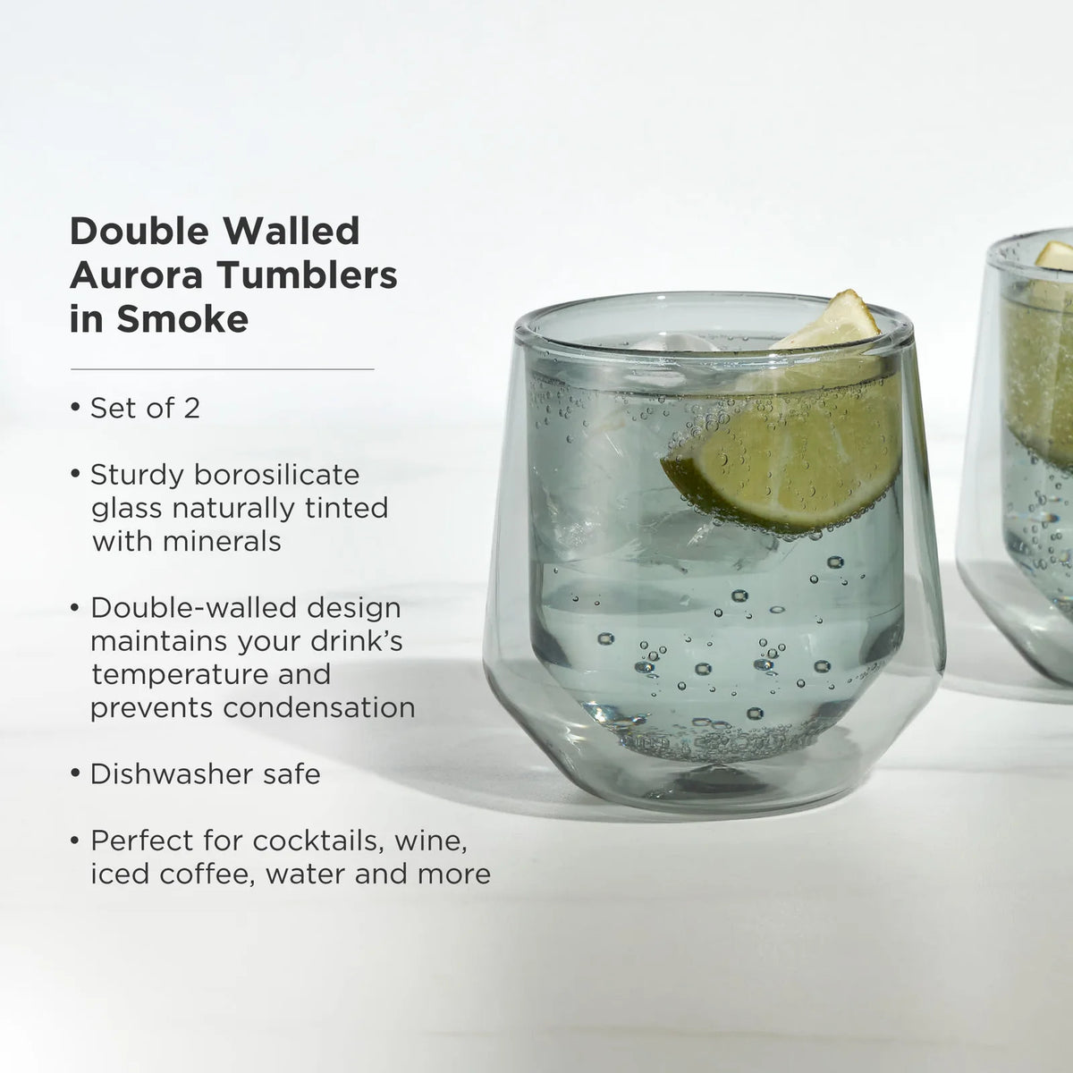 Aurora Double Walled Glass Tumblers